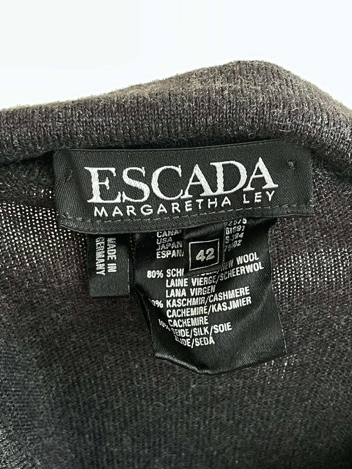 Escada Escasa Margaretha Ley Horses Print Wool Sweater Vintage 90s Size L / US 10 / IT 46 - 8 Thumbnail