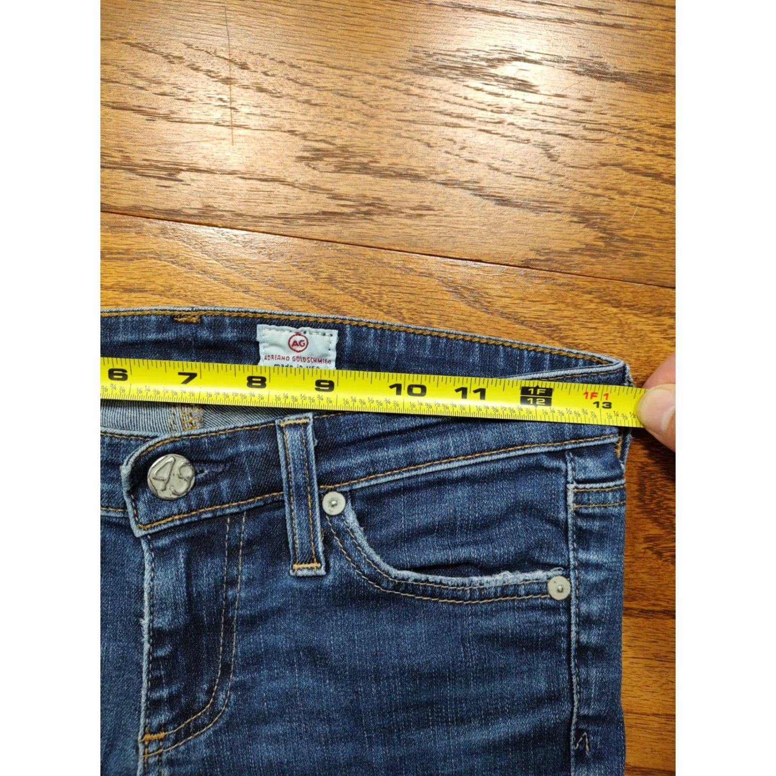 Denime AG Adriano Goldschmied Womens 25 Denim Cut Off Shorts Raw Hem Denim Streetwear 5-Pocket Regular Rise 7 in Blue Size 42" / US 20 - 7 Thumbnail