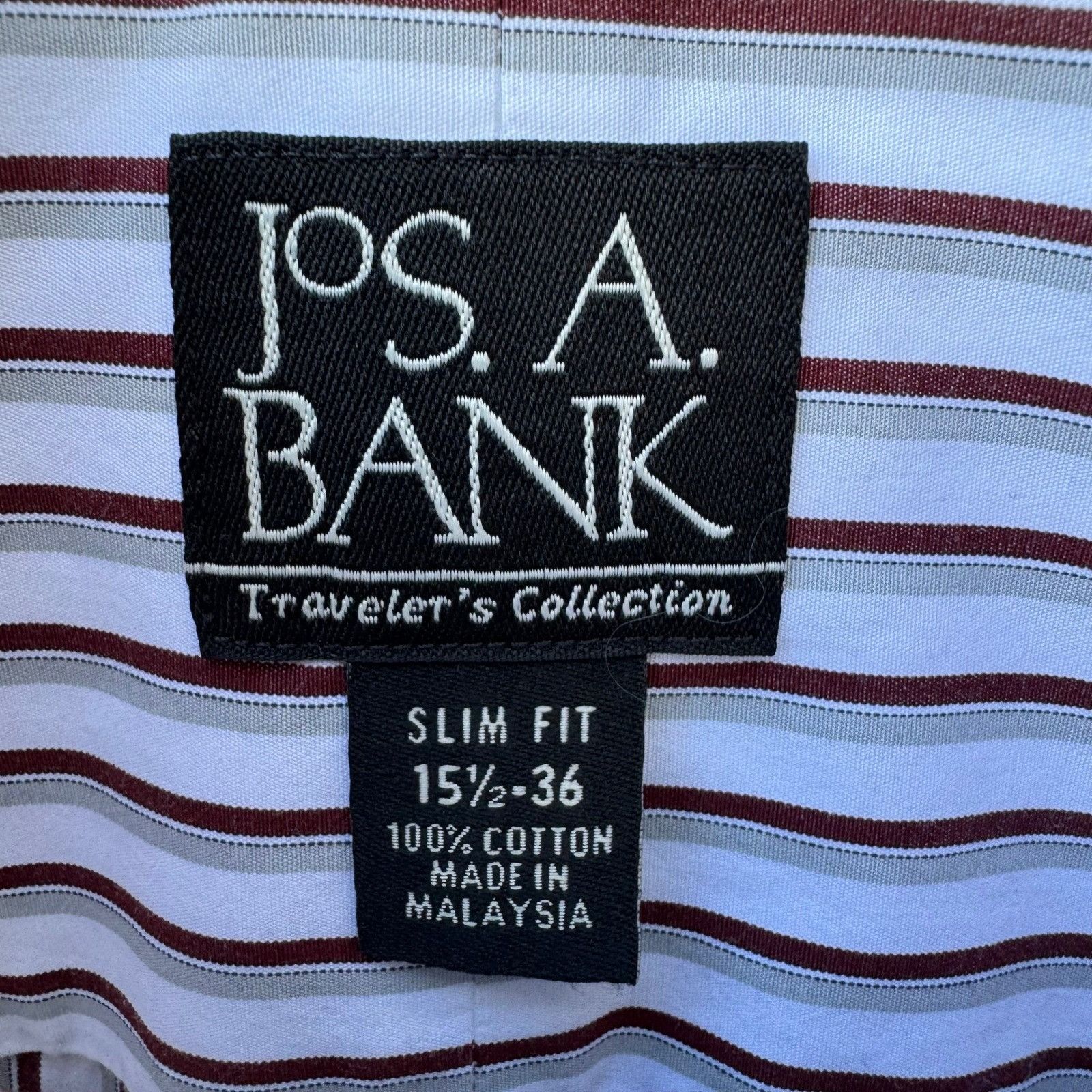 Jos. A. Bank Jos. A. Bank Traveler's Collection Slim Fit Striped Dress Sh Size US M / EU 48-50 / 2 - 2 Thumbnail