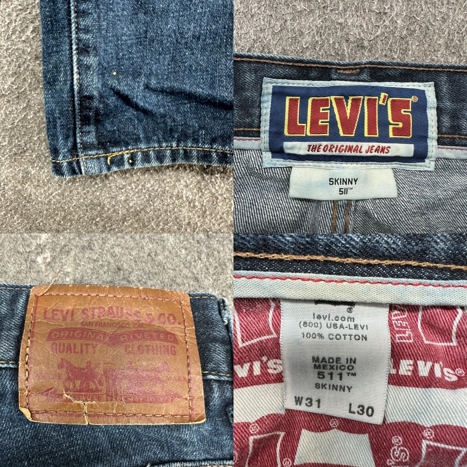Levi's Levi's 511 Jeans Slim Straight Blue Denim 31x30 Men's Jeans Slim Fit Dark Wash 5-Pocket Cotton Cotton Logo Zipper Button Vintage? No (but keep). Size US 31 - 9 Thumbnail