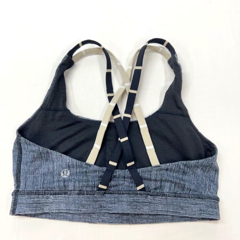Lululemon LULULEMON Sports Bra Women's Size 6 Medium Support Double Criss Cross Back Heathered Gray Size ONE SIZE - 2 Thumbnail