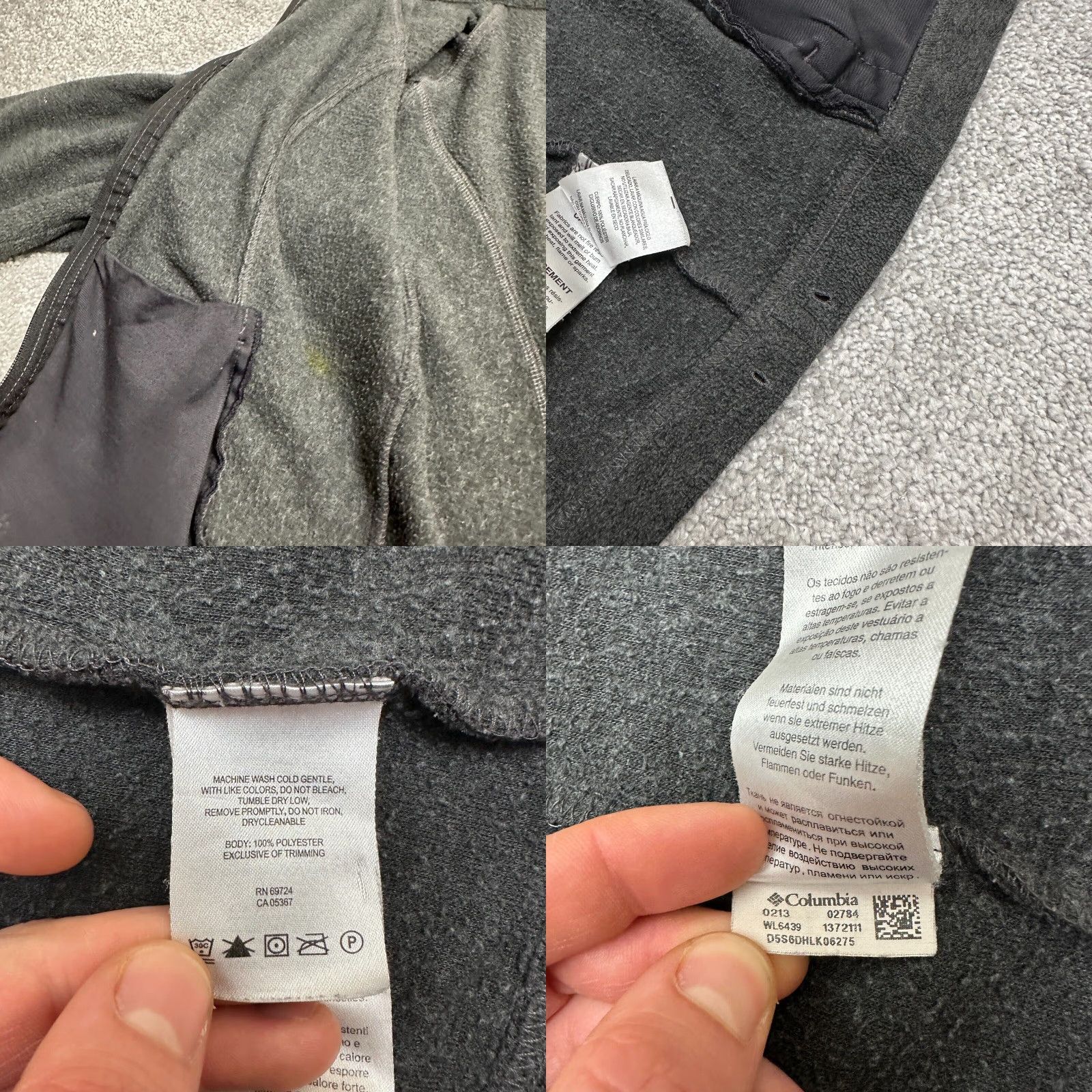 Vintage Columbia Fleece Jacket Womens Medium Dark Gray Full Zip Pocket Outdoor Hiking Size M / US 6-8 / IT 42-44 - 8 Thumbnail
