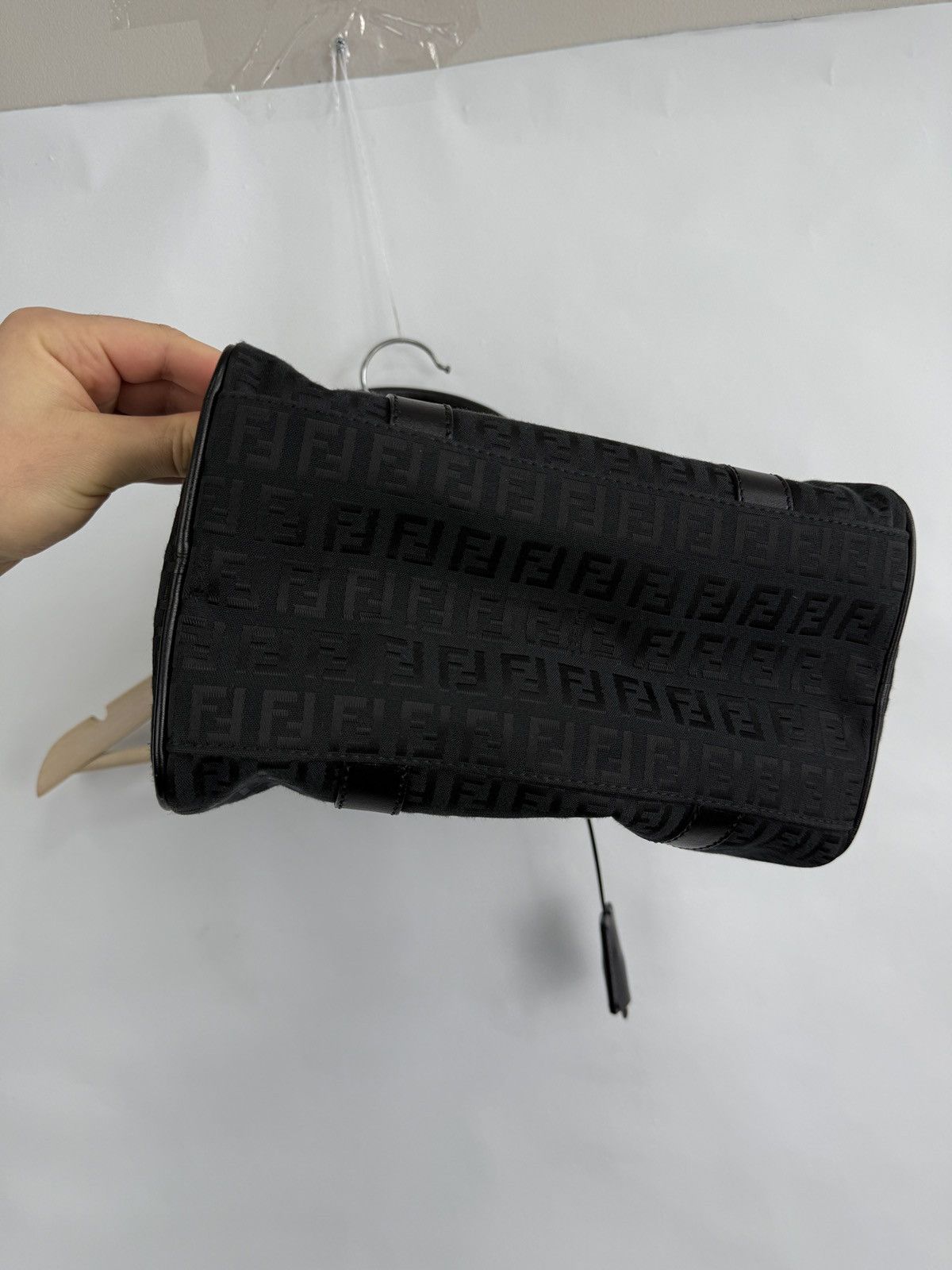 Fendi × Vintage FENDI Zucchino Mini Boston Bag Jacquard 8BL068 Black Handbag Size ONE SIZE - 15 Thumbnail