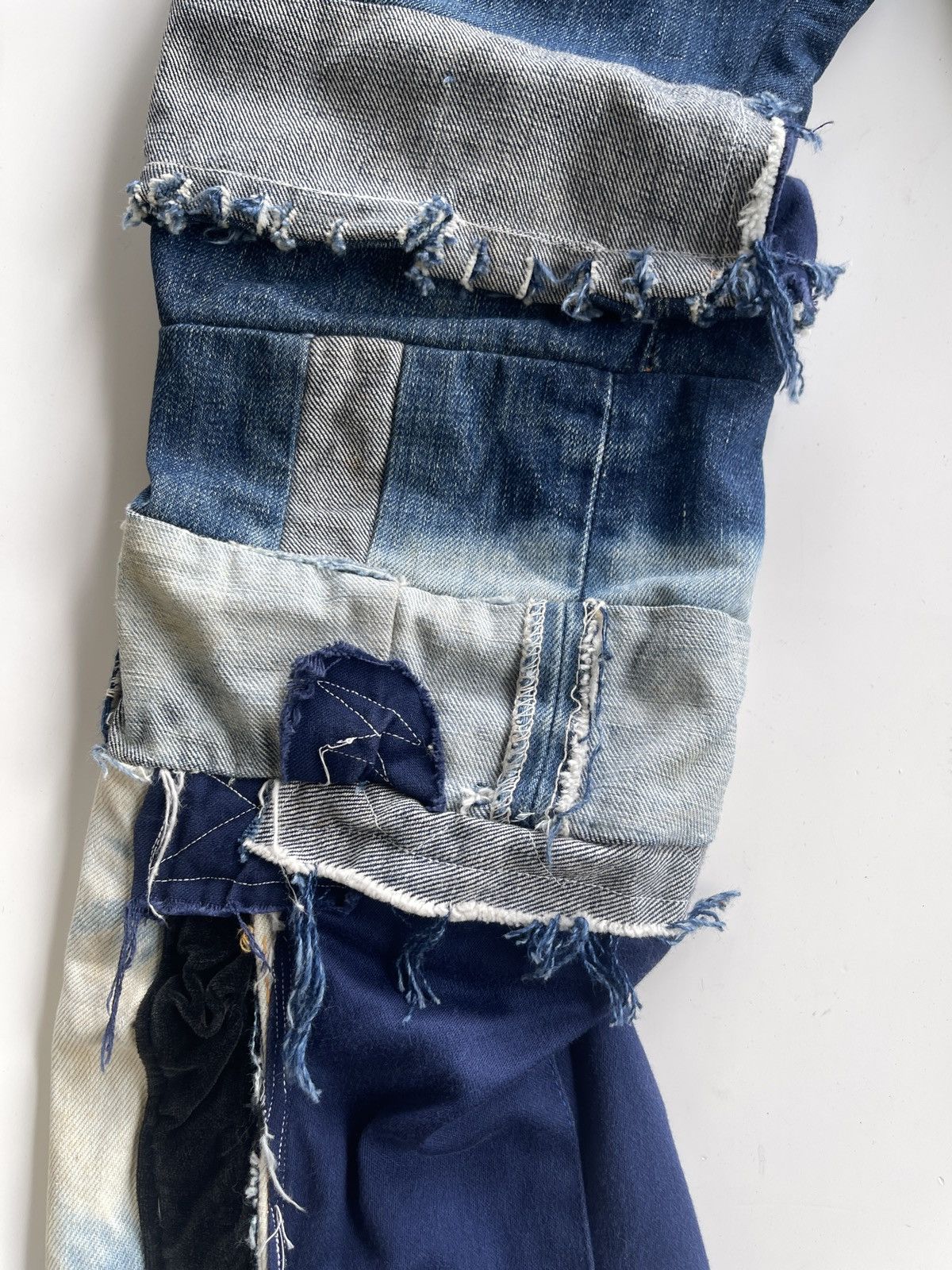 Vintage Vintage WestRider Remake Patchwork Distressed Flare Size 29" - 20 Thumbnail
