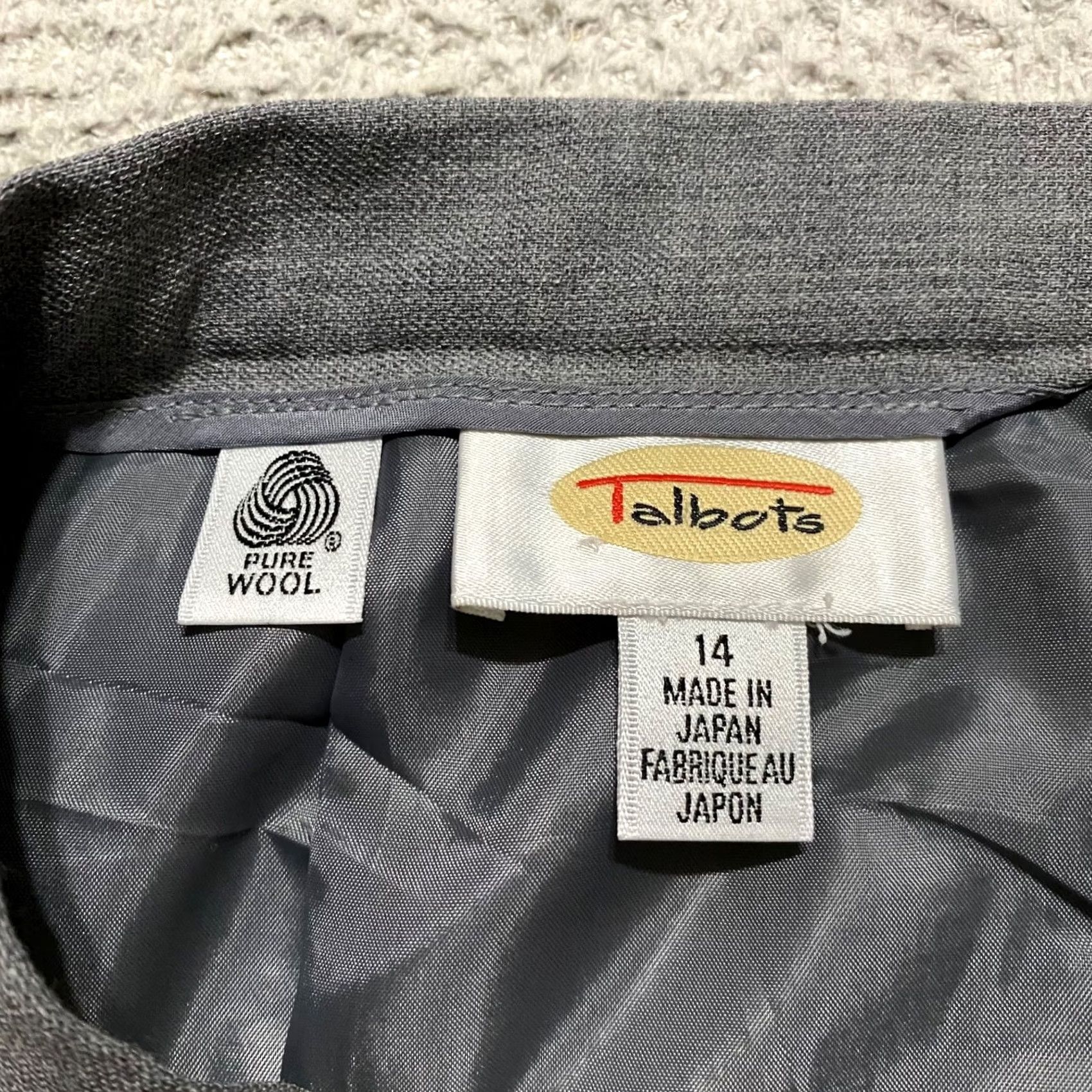 Talbots Talbots Skirt Women 14 Wool Gray Pencil Knee Length Lined Zip Office Business Straight & Pencil 90s Preppy Mens Womens Size 36" / US 14 / IT 50 - 3 Thumbnail