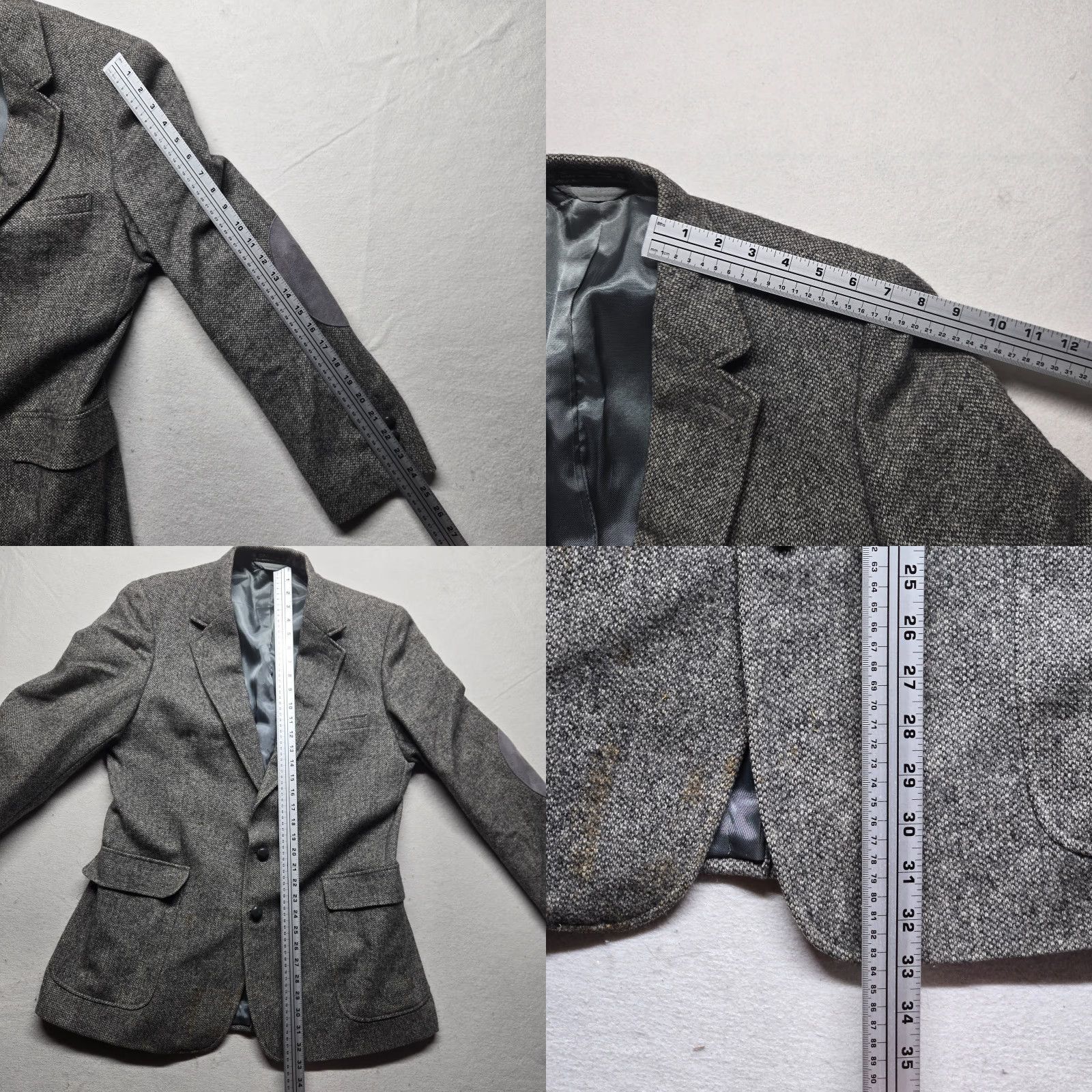 Vintage Woodmere Blazer Men's Wool Suit Jacket Gray Dress Casual 44L Long Mens Size 44R - 8 Thumbnail