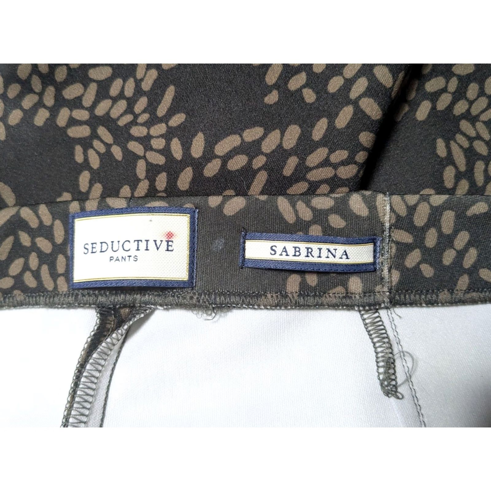 Vintage Seduct ive Sabrina Black Print Stretch Ankle Pants Women 10 Large Size 30" / US 8 / IT 44 - 4 Thumbnail