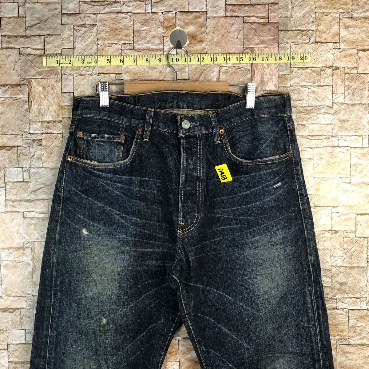 Levi's 501 Levis Blue Disstressed Denim Pants #A953 Size US 34 / EU 50 - 4 Thumbnail