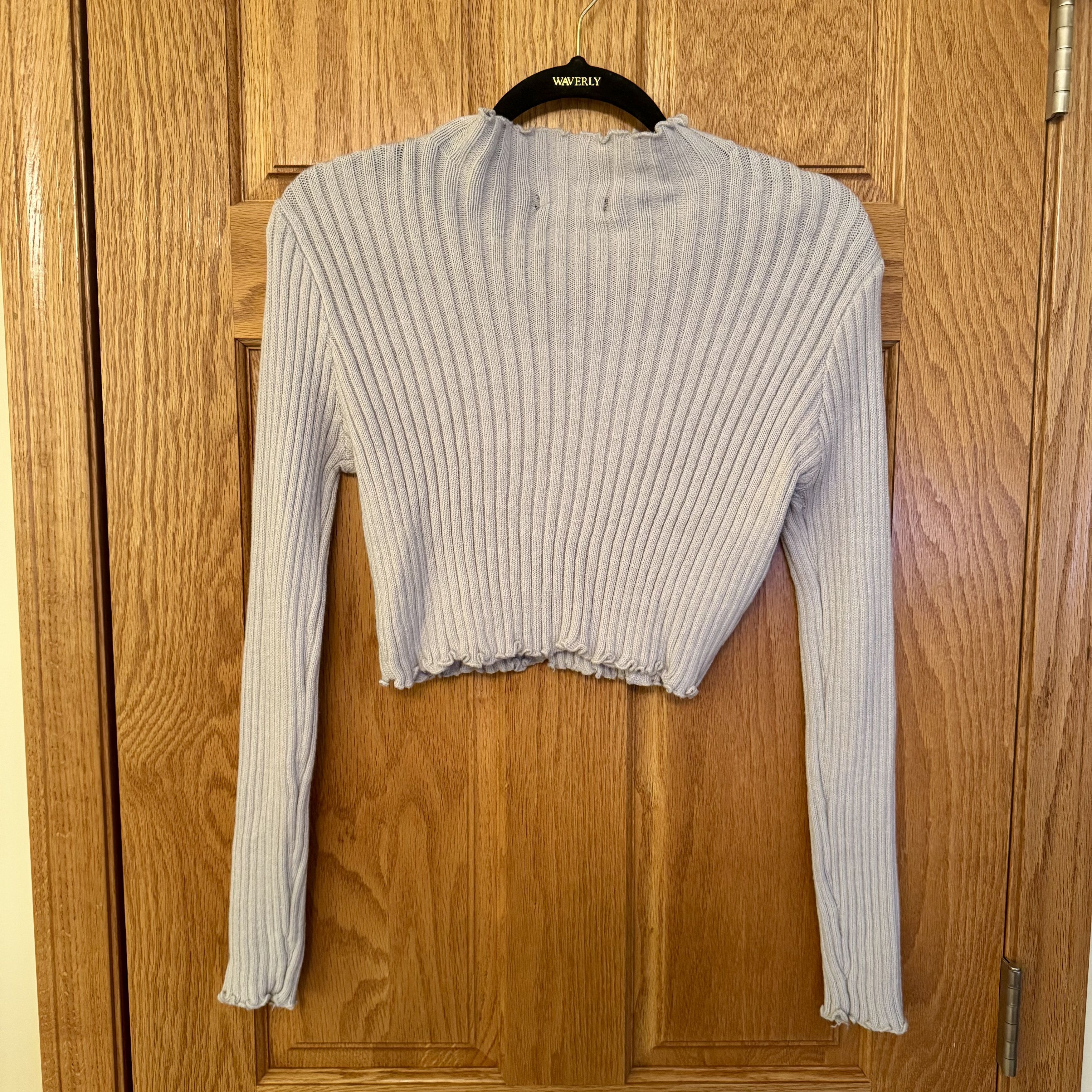 Shein Shein Women's Gray Ribbed Knit Cropped Sweater Size M Mock Size M / US 6-8 / IT 42-44 - 2 Thumbnail