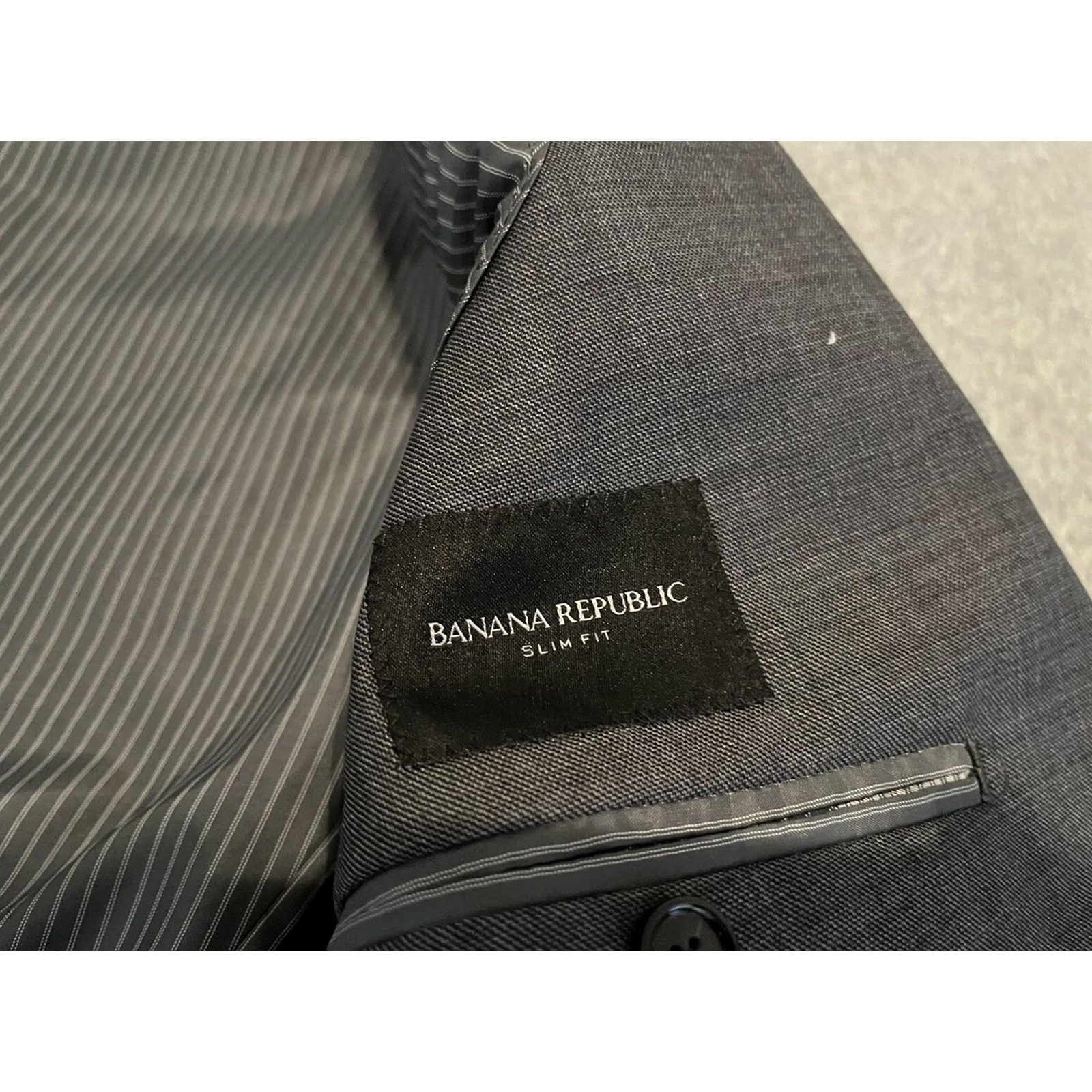 Banana Republic Banana Republic Blazer Jacket Mens 38R Slim Fit Gray Wool Blazer Jacket Size 38R - 4 Thumbnail