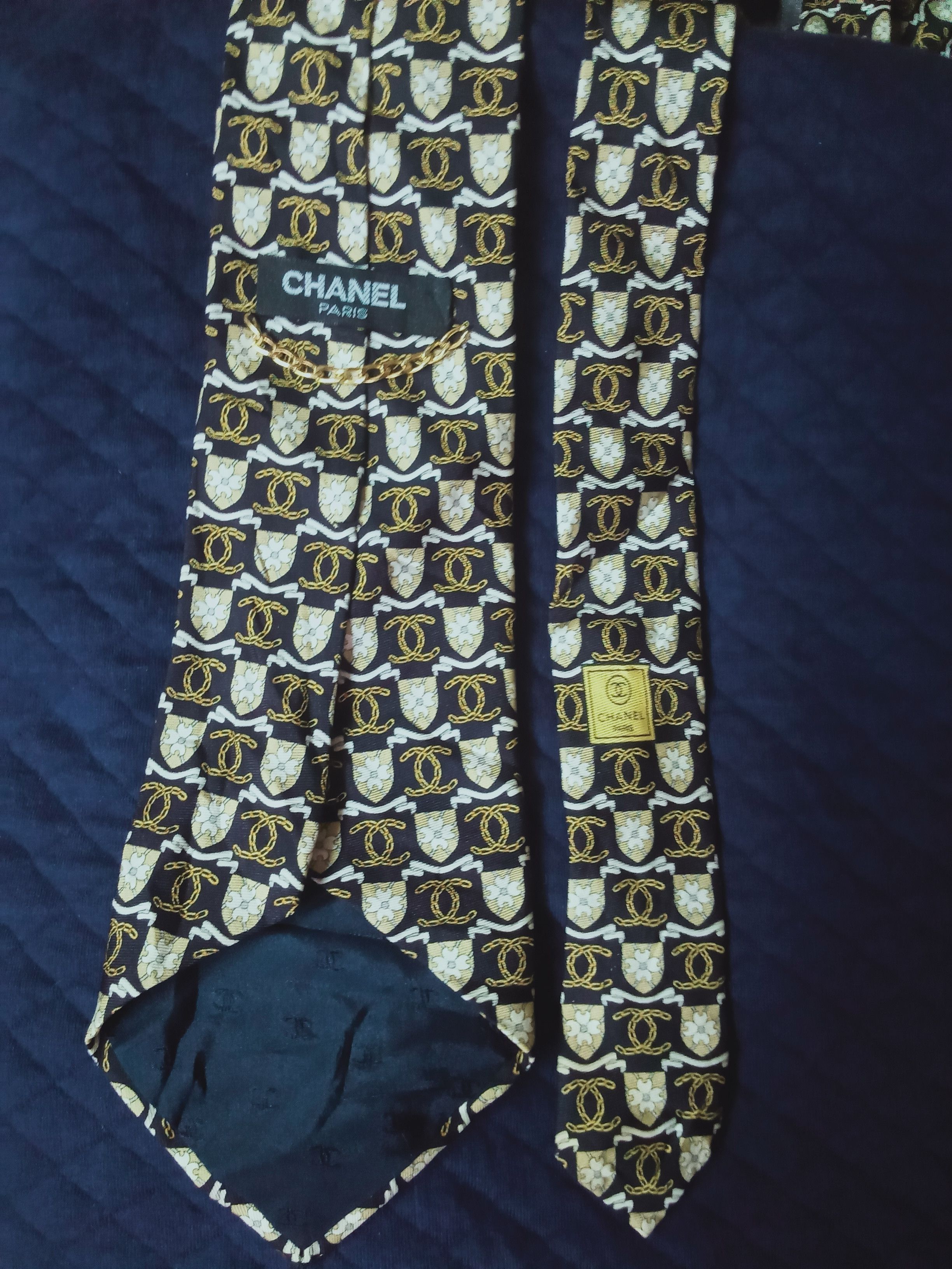 Chanel Chanel CC Chain Monogram Silk Tie Size ONE SIZE - 5 Thumbnail