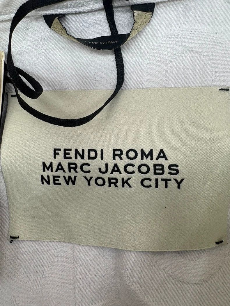 Fendi Fendi White Logo Denim Jacket Size US L / EU 52-54 / 3 - 4 Thumbnail