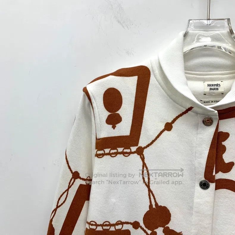 Hermes Hermes White Lantern Print Cotton Single Button Long Sleev Size XS / US 0-2 / IT 36-38 - 3 Thumbnail