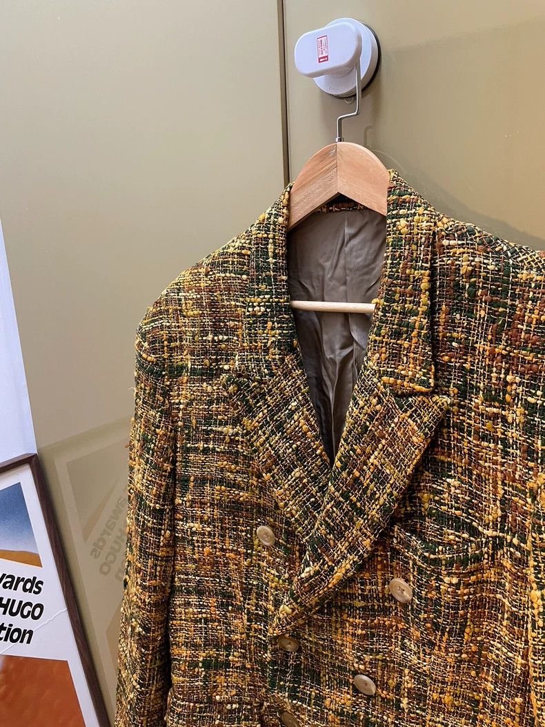 Yohji Yamamoto Yohji Yamamoto size s 89SS Yellow Silk Hand-woven Suit 2501 Size 38R - 4 Thumbnail
