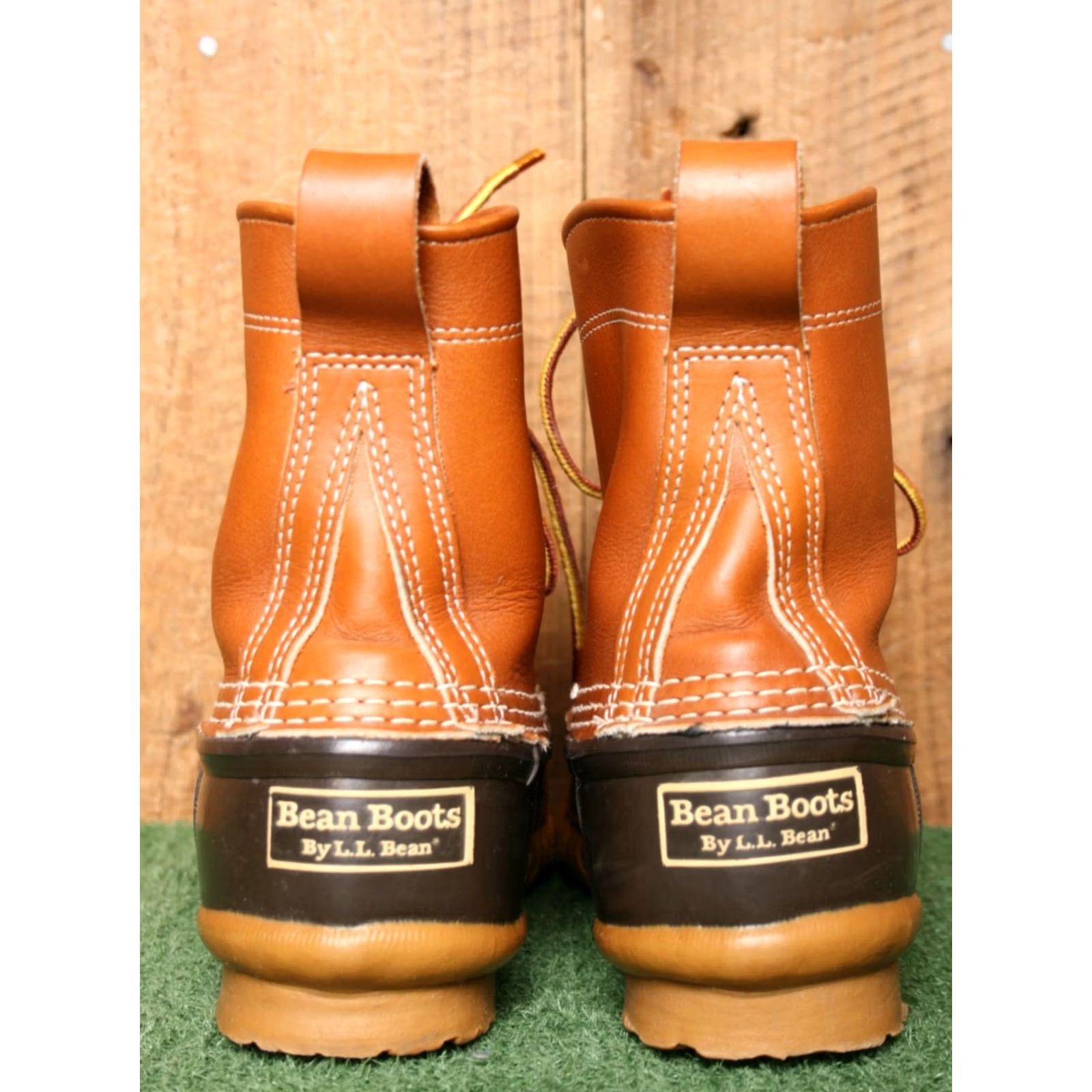 Vintage VINTAGE L.L. BEAN Boots Duck 6" Ankle Rain Boot Women 7M Tan Brown Rubber Leather 5-Eye 2010s Size US 7 / IT 37 - 4 Thumbnail