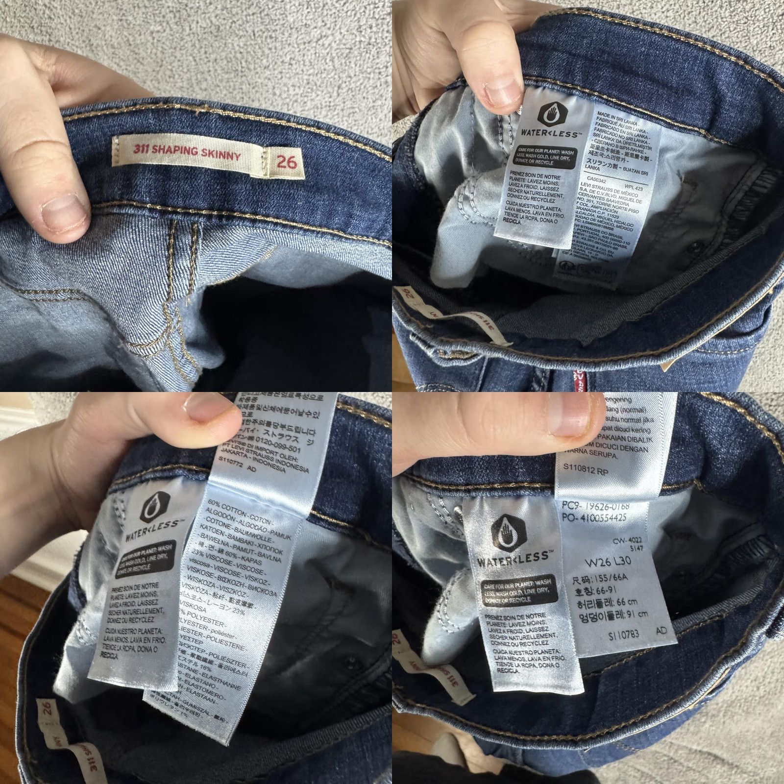 Levi's Levi's 311 Shaping Skinny Jeans Womens 26 Blue Medium Wash Mid Rise Stretch Size 26" / US 2 / IT 38 - 9 Thumbnail