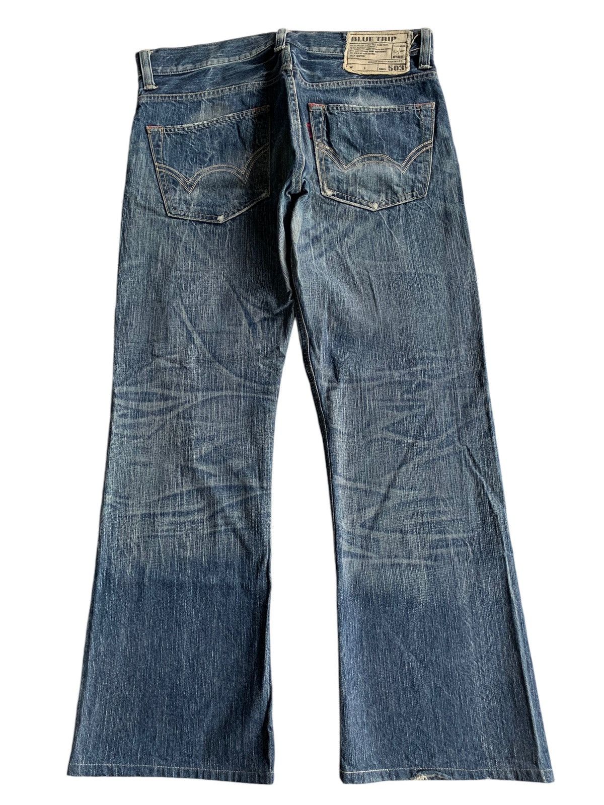 FLARE💥EDWIN 503 BLUE TRIP FADED & RUSTY PUNK STYLE DENIM☠️🎌