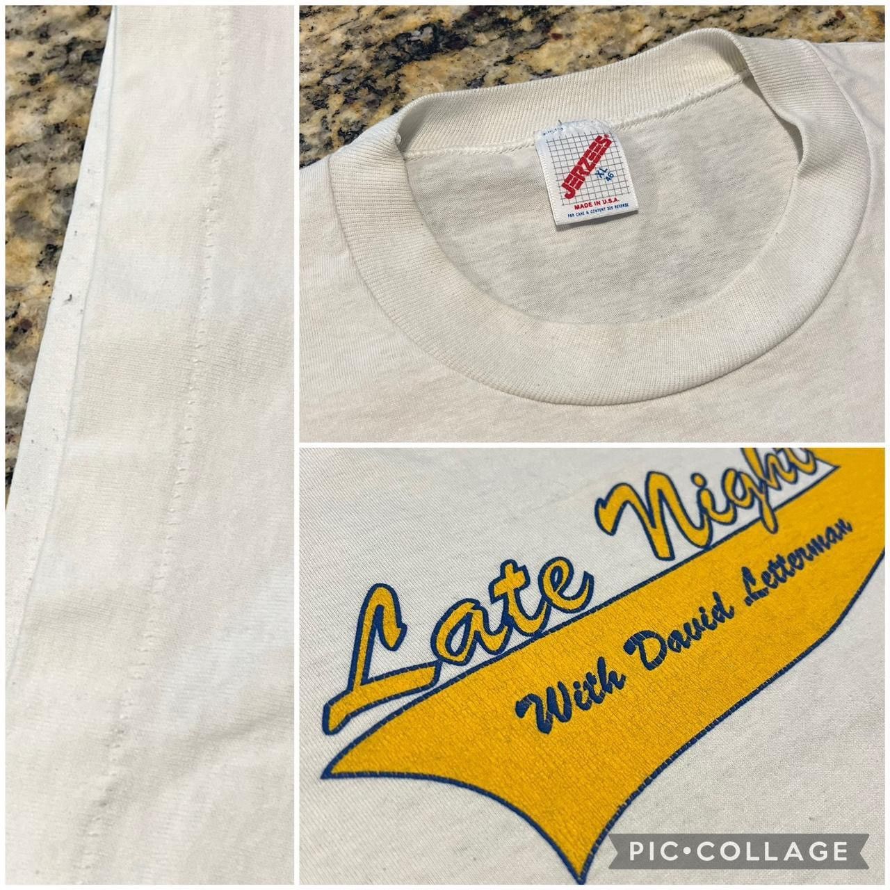 Jerzees × Vintage Vintage 90s Jerzees Late Night with David Letterman Tshirt Size US XL / EU 56 / 4 - 3 Thumbnail