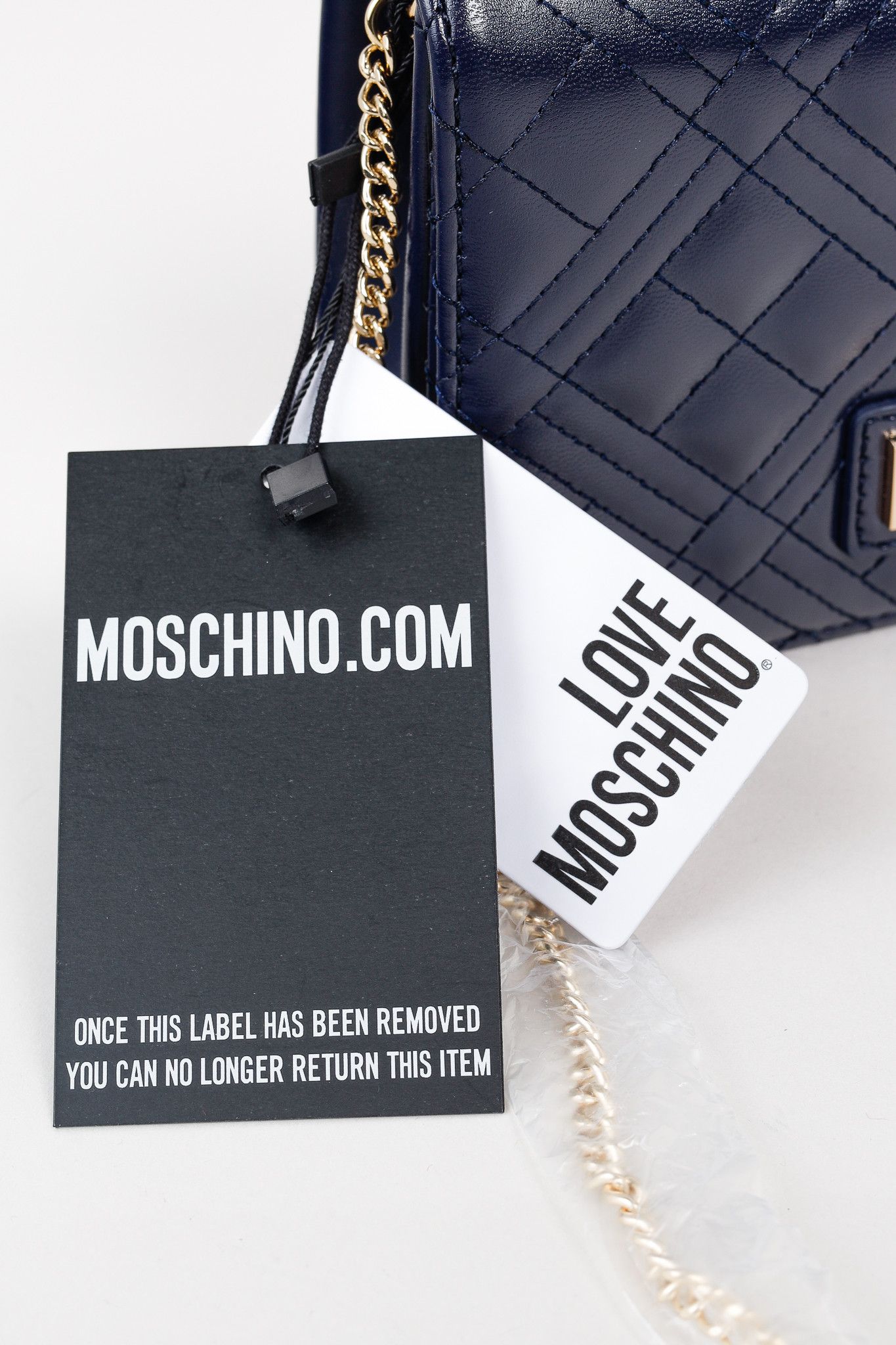 Love Moschino Love Moschino Borsa Quilted Nappa PU Navy Shoulder Bag Size ONE SIZE - 7 Thumbnail