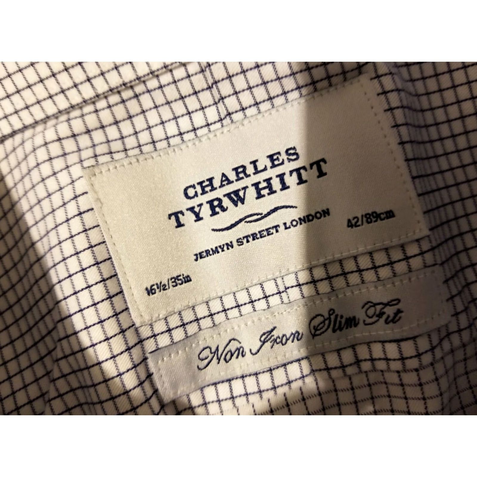 Charles Tyrwhitt Charles Tyrwhitt Dress Shirt White 16.5 35 Cotton Button Mens Regular Size 16.5 35 Size 46R - 4 Thumbnail