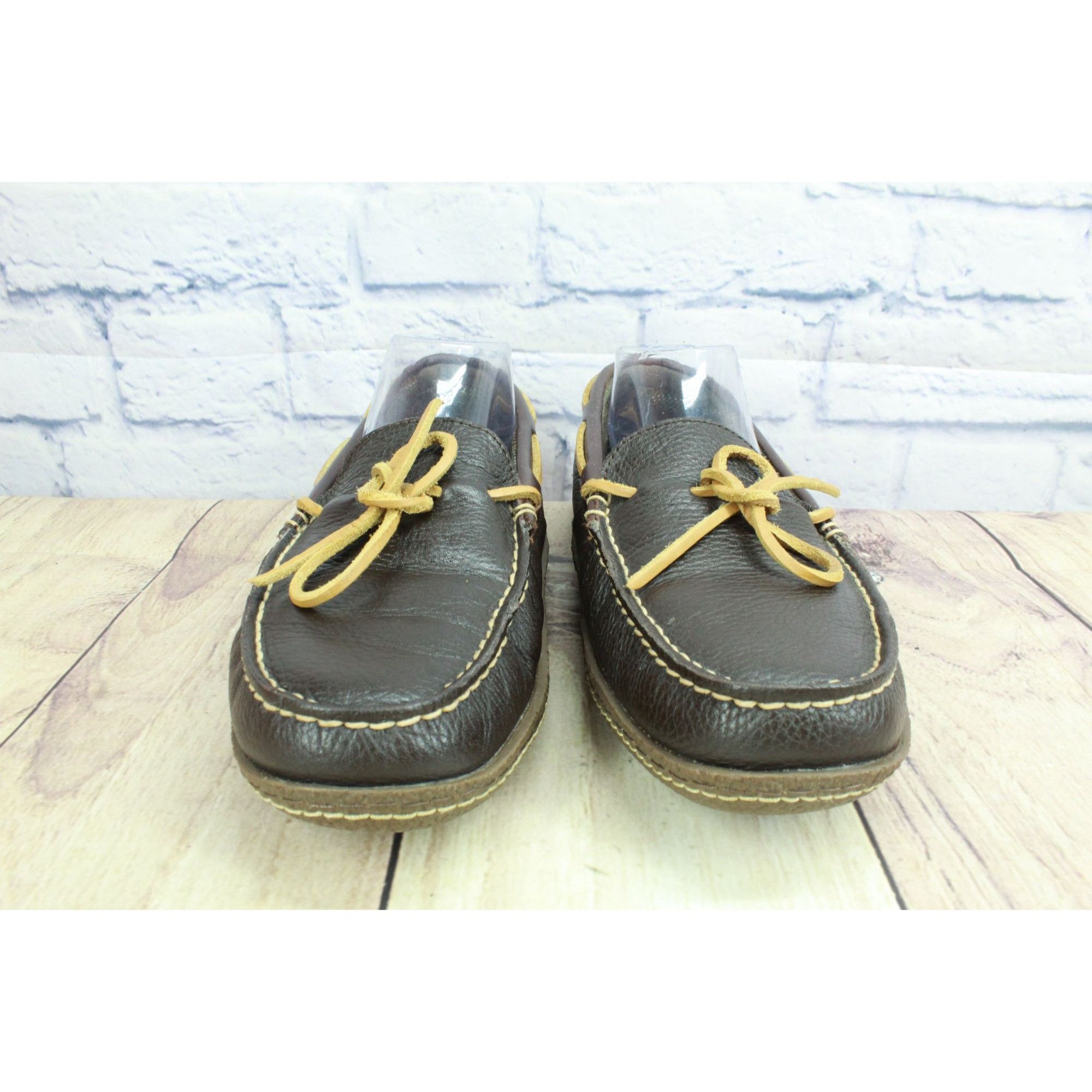 L.L. Bean × Leather LL Bean Men's Leather Flannel Lined Moccasin Slippers 8 M Size US 8 / EU 41 - 4 Thumbnail
