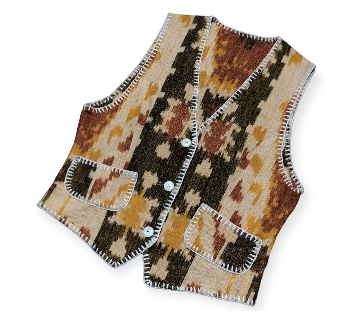 Native × Vintage Vintage Ethnic Native Navajo Blanket Vest Iconic Design Size US M / EU 48-50 / 2 - 2 Thumbnail
