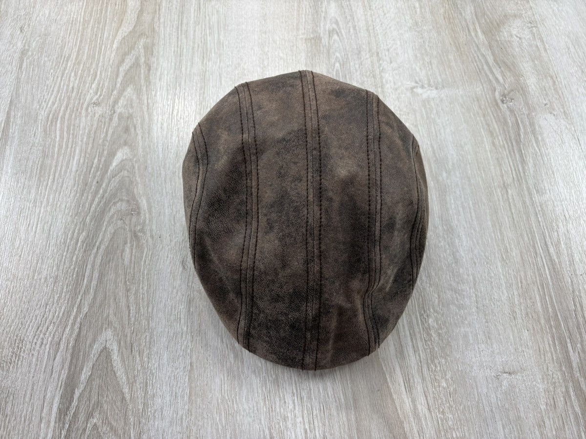 Designer × Stetson Mens leather cap flat hat Stetson Size M Color Brown Size ONE SIZE - 3 Thumbnail
