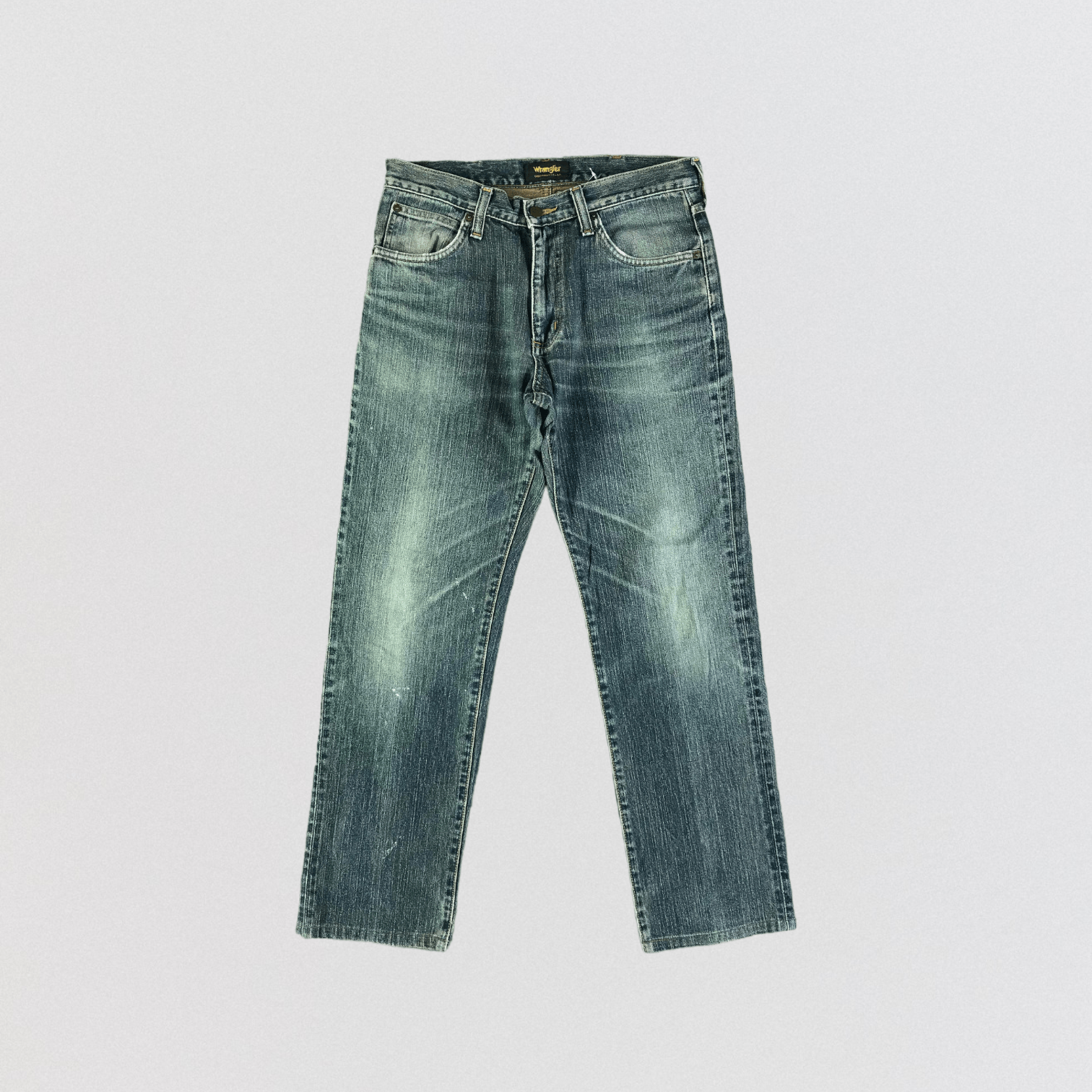 image of Vintage Blue Wash Wrangler Jeans-Jm3245, Men's