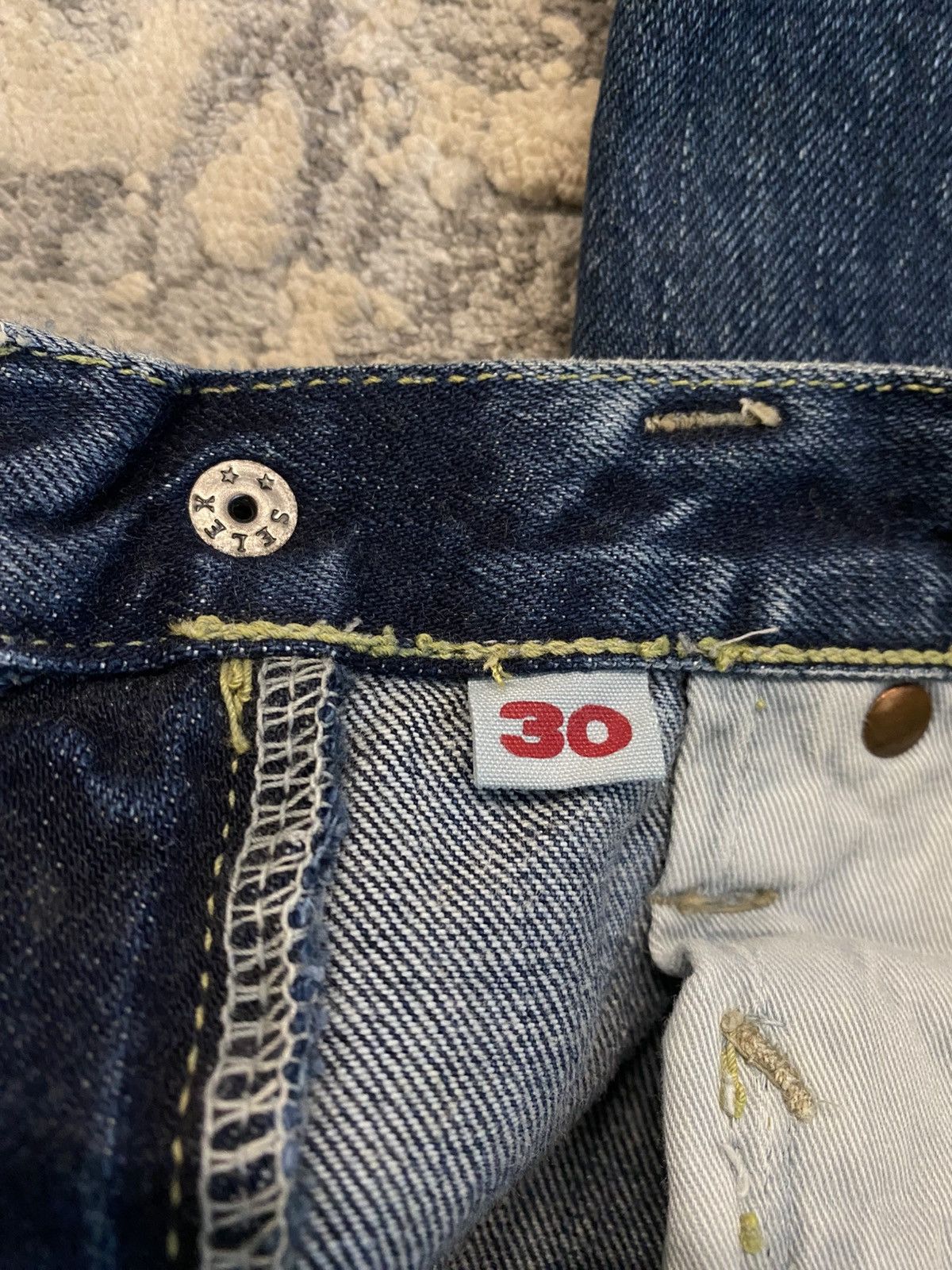 Blue Blue Japan Blue Blue Japan - Crash Distressed Repair Bootcut Denim Size US 30 / EU 46 - 14 Thumbnail