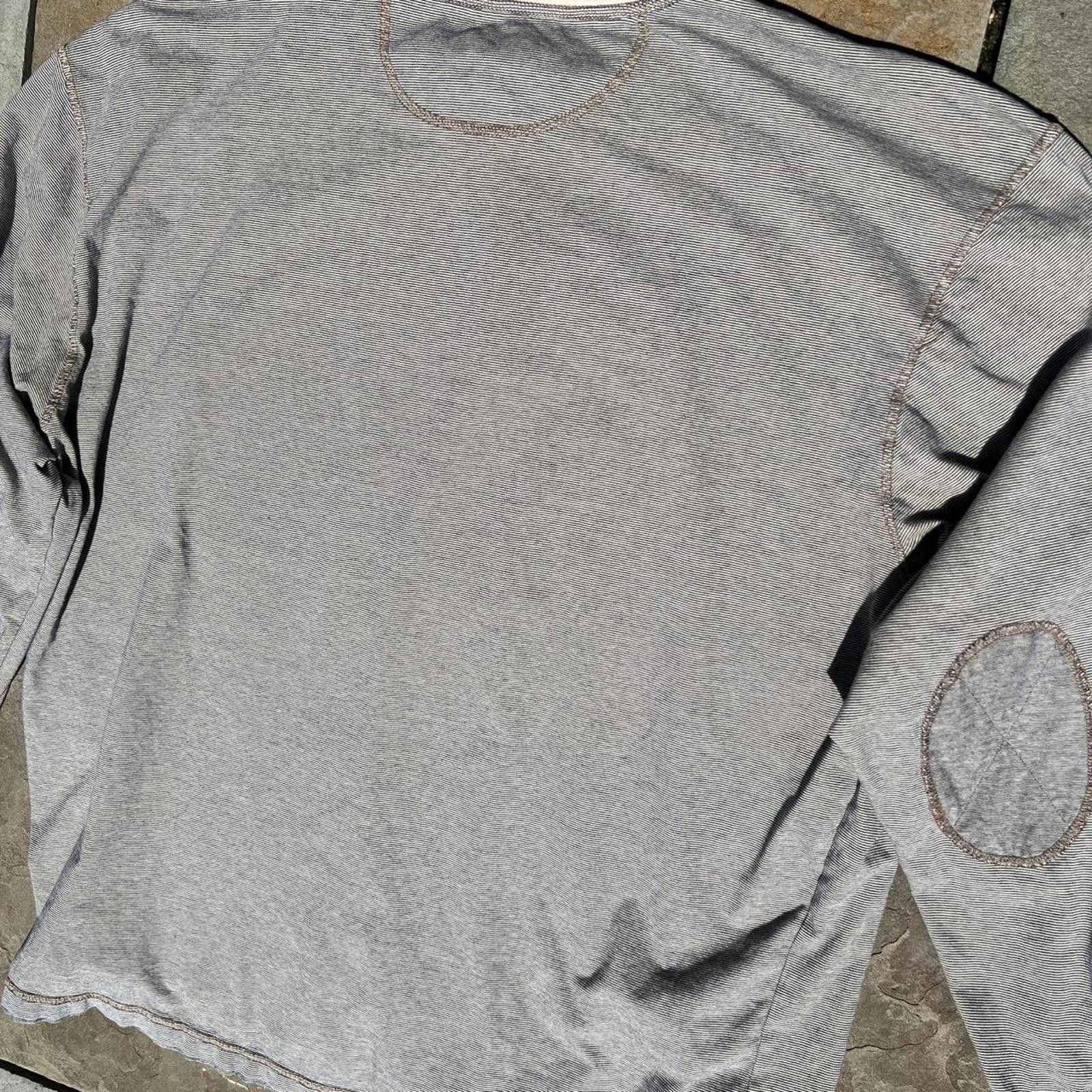 Other Tan + Blue Micro Stripe Snap Button Henley Size US XXL / EU 58 / 5 - 6 Thumbnail