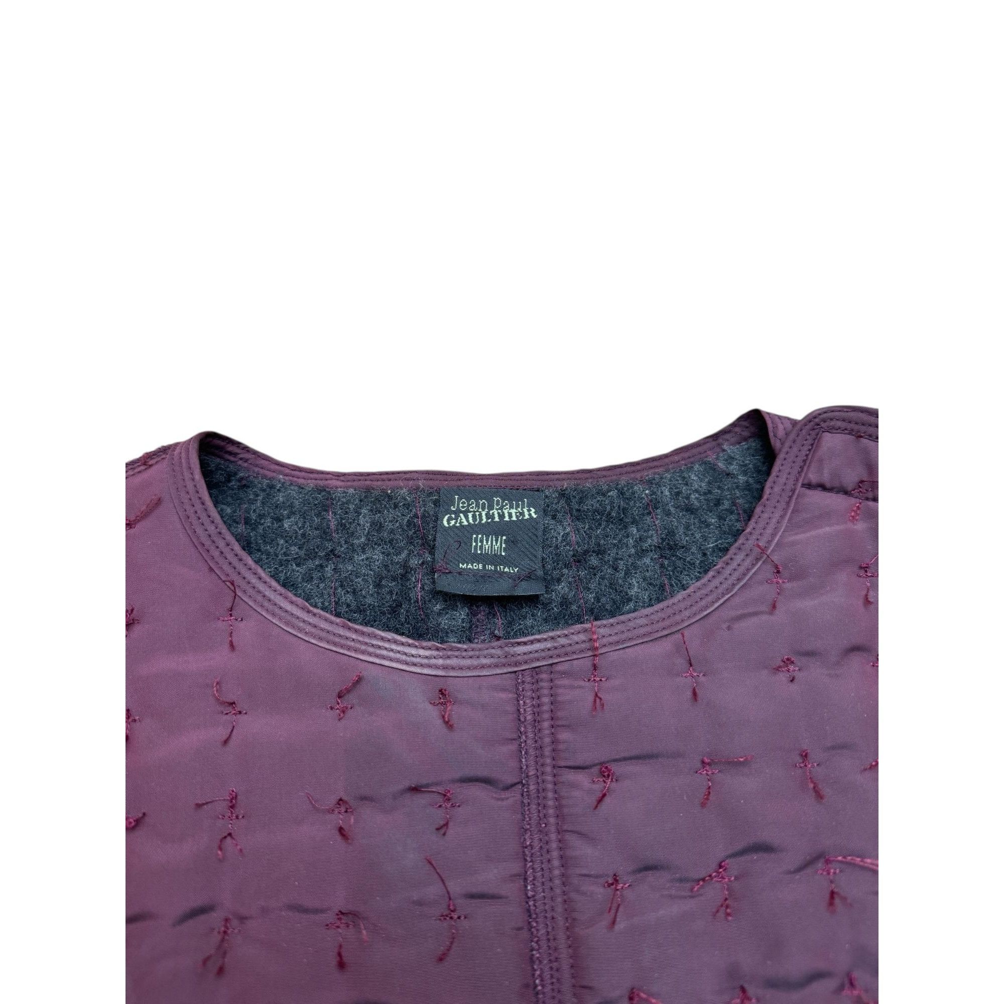 Jean Paul Gaultier 1980s Burgundy Lined Nylon Top Size S / US 4 / IT 40 - 2 Thumbnail