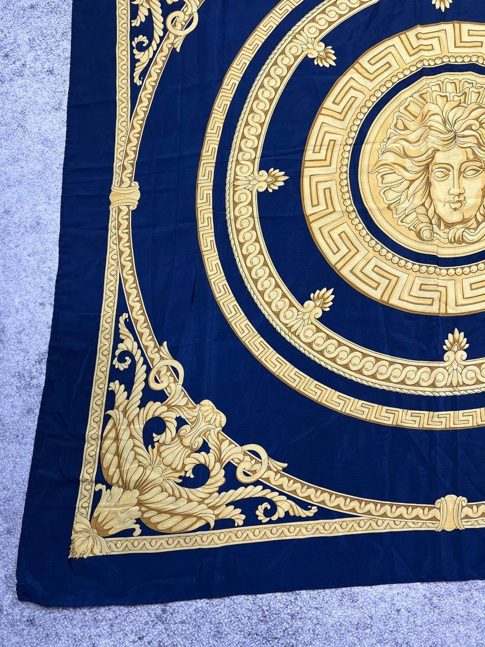 Versace Versace Gold Iconic 100%Silk Scarf Size ONE SIZE - 7 Thumbnail
