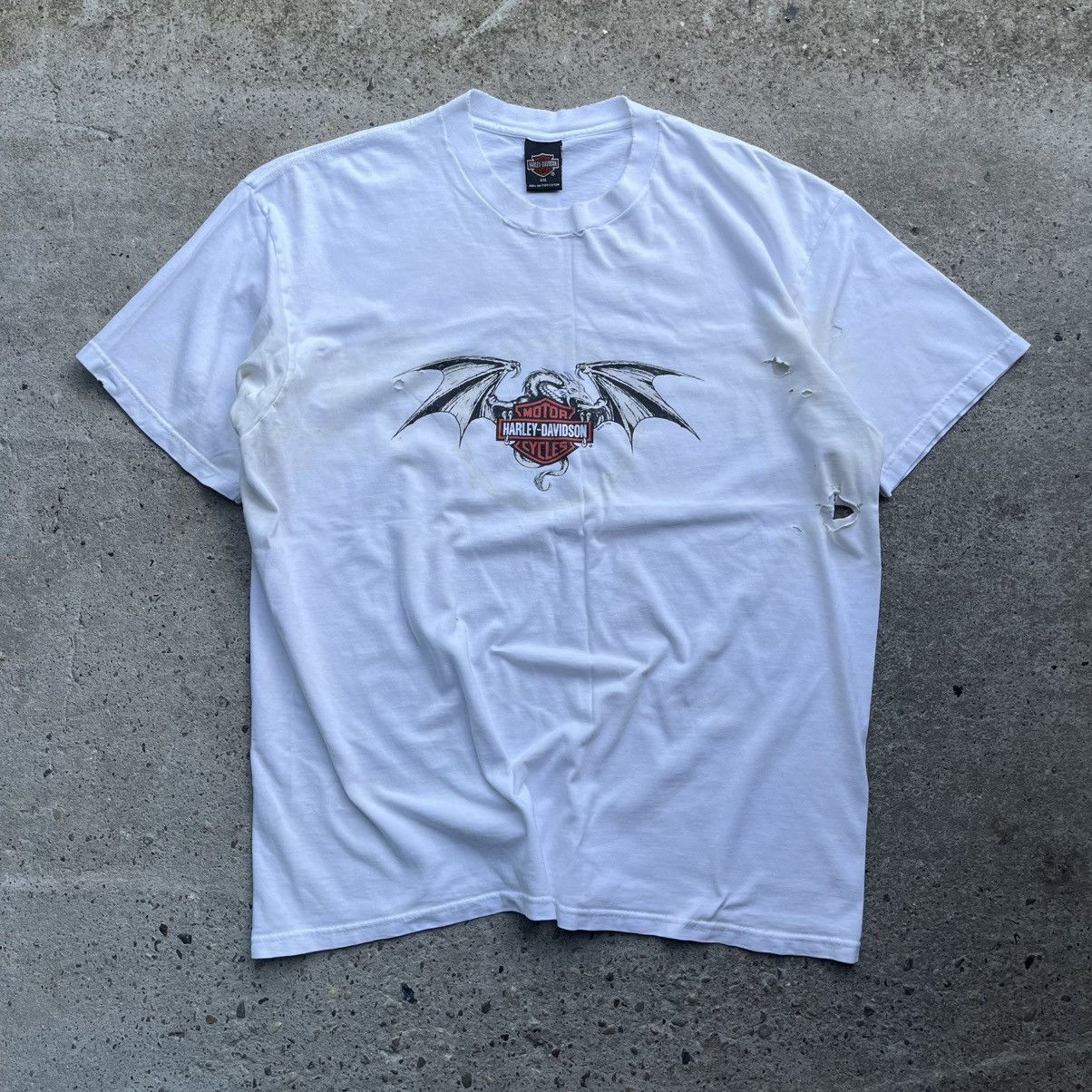 Harley Davidson × Vintage Vintage 1998 Harley Davidson dragon Virginia USA white Size US XXL / EU 58 / 5 - 1 Thumbnail