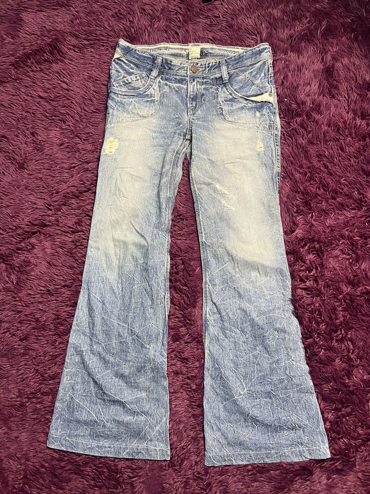 Big John VTG Brappers Japanese Denim Lady Vintage Flare Jeans Y2K(47) Size 32" / US 10 / IT 46 - 1 Thumbnail