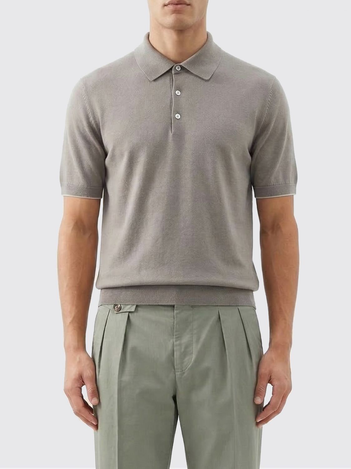 Brunello Cucinelli Brunello Cucinelli Polo Shirt Men Brown Size US L / EU 52-54 / 3 - 1 Thumbnail