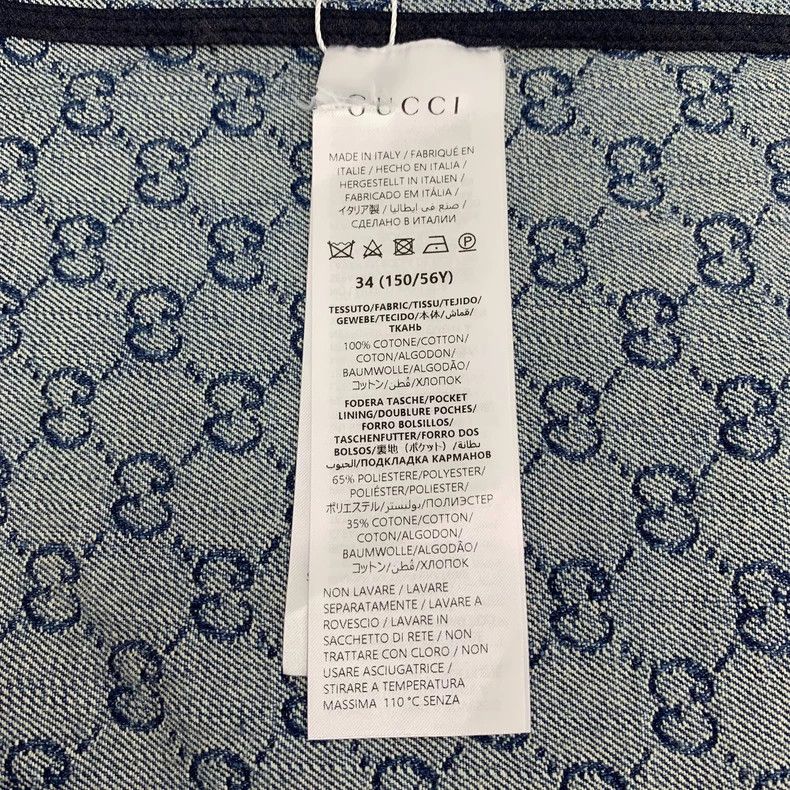 Gucci Gucci Size34 Dark blue logo jacquad full print cotton lapel Size US XXS / EU 40 - 7 Thumbnail
