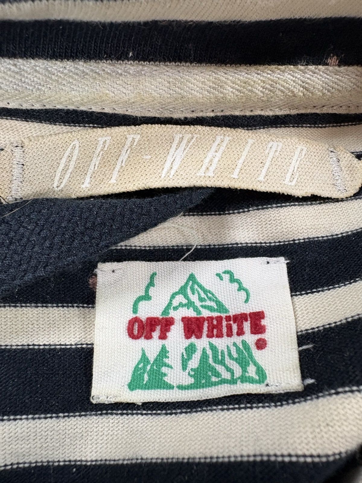 Off-White Off-White Distressed Striped Long Sleeve Tee EU Size US XS / EU 42 / 0 - 8 Thumbnail