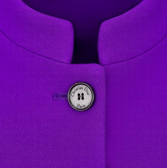 Dior o1w1db10824 Wool & Silk Short-Sleeved Jacket in Purple Size S / US 4 / IT 40 - 3 Thumbnail