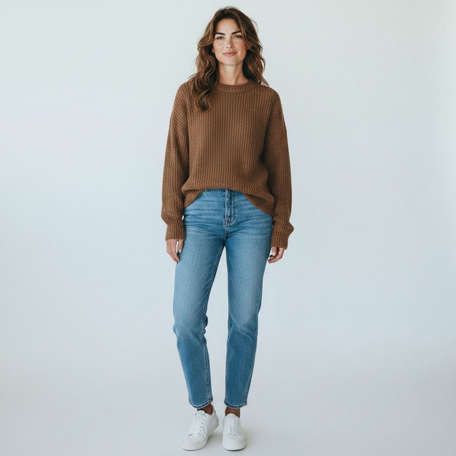 Quince NWT QUINCE Brown Fisherman Cashmere Crewneck Sweater Size XS Size XS / US 0-2 / IT 36-38 - 1 Thumbnail