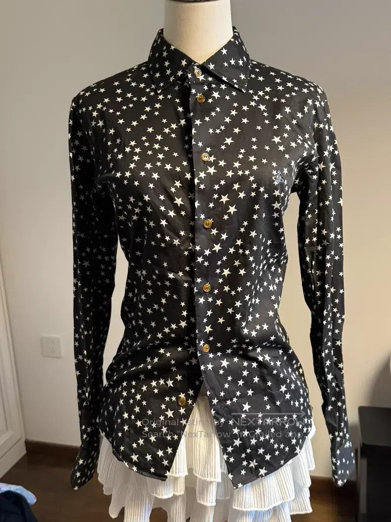 Vivienne Westwood Vivienne Westwood Black star shirt with black Saturn embro Size M / US 6-8 / IT 42-44 - 3 Thumbnail