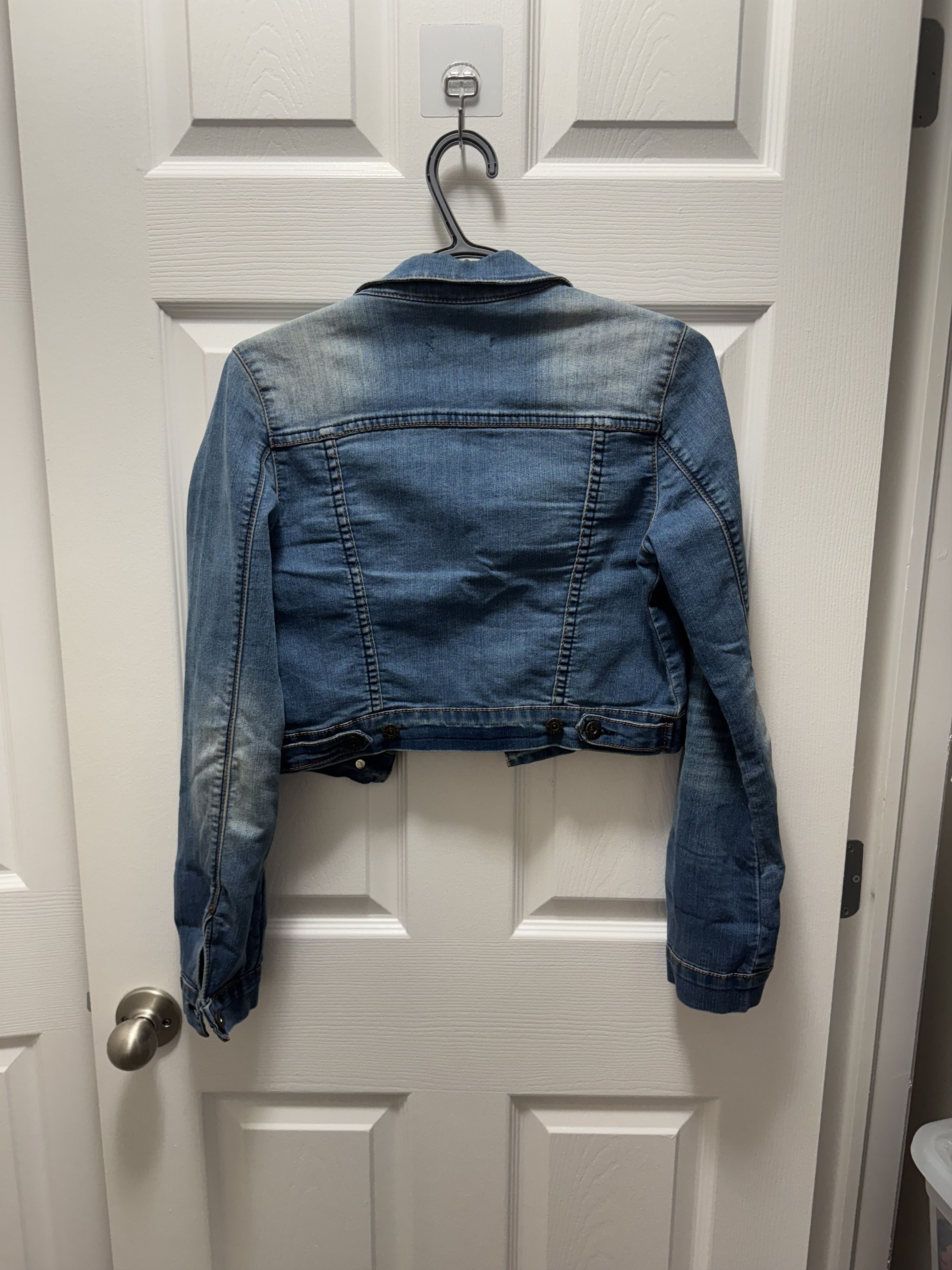 Designer × Parasuco × Vintage Parasuco Womens Denim Jacket Cropped Vintage Light Wash Size M / US 6-8 / IT 42-44 - 2 Thumbnail
