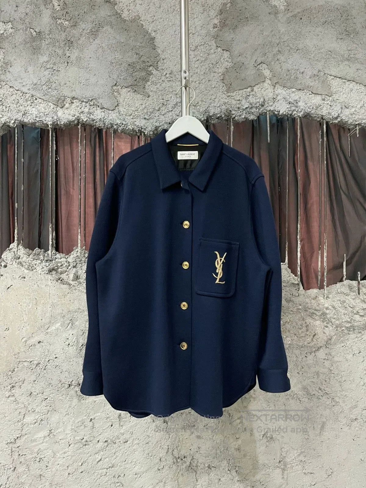 Saint Laurent Paris Saint Laurent Navy Blue Shirt. Size US XS / EU 42 / 0 - 1 Thumbnail