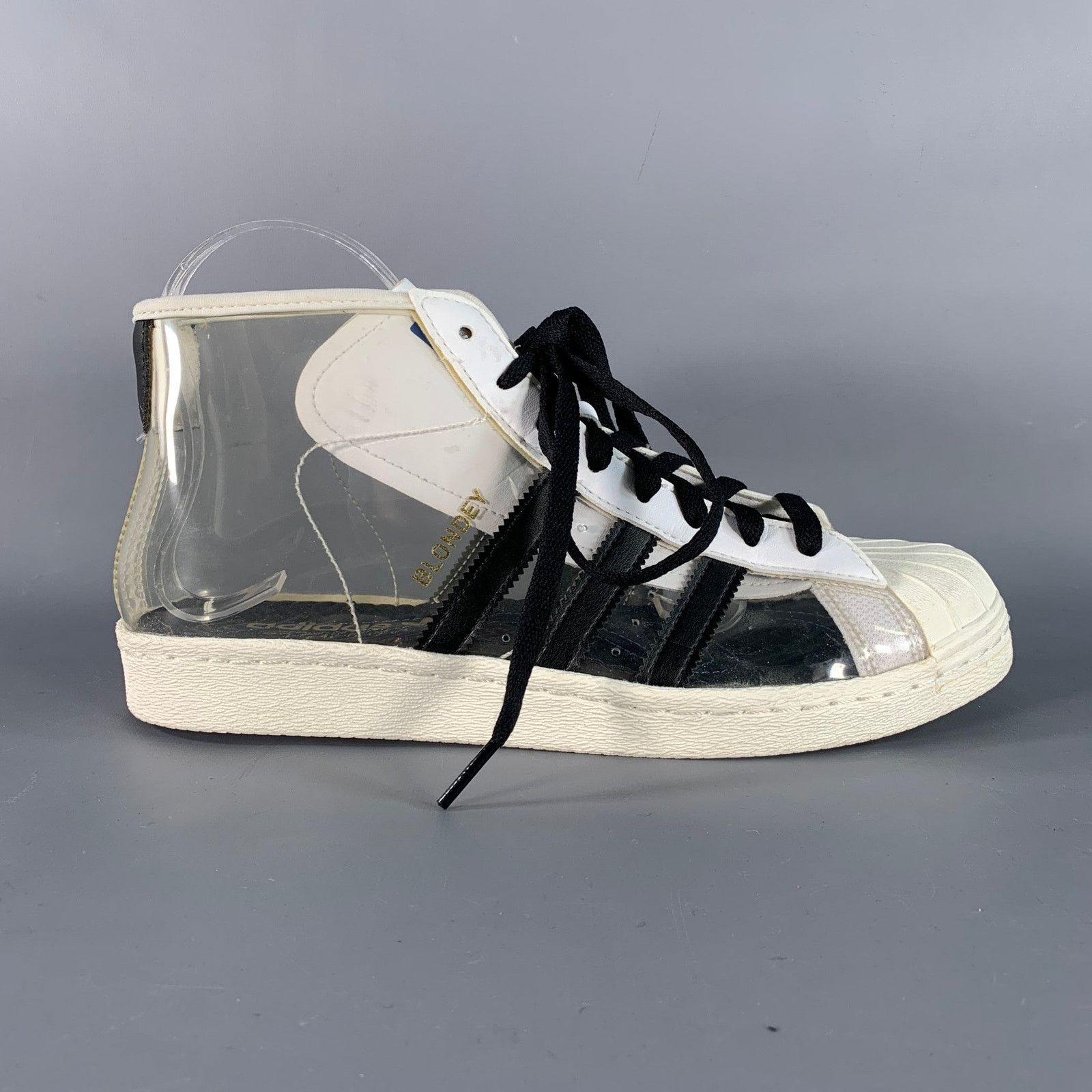 Adidas ADIDAS Size 9 White Black See-Through Acetate Ankle Sneakers Size US 9 / EU 42 - 2 Thumbnail