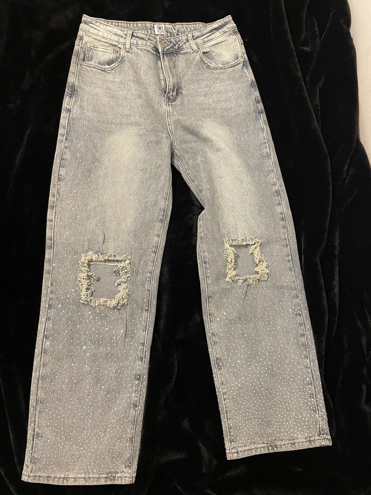 image of Project Capri Rhinestone Denim in Blue, Men's (Size 34)