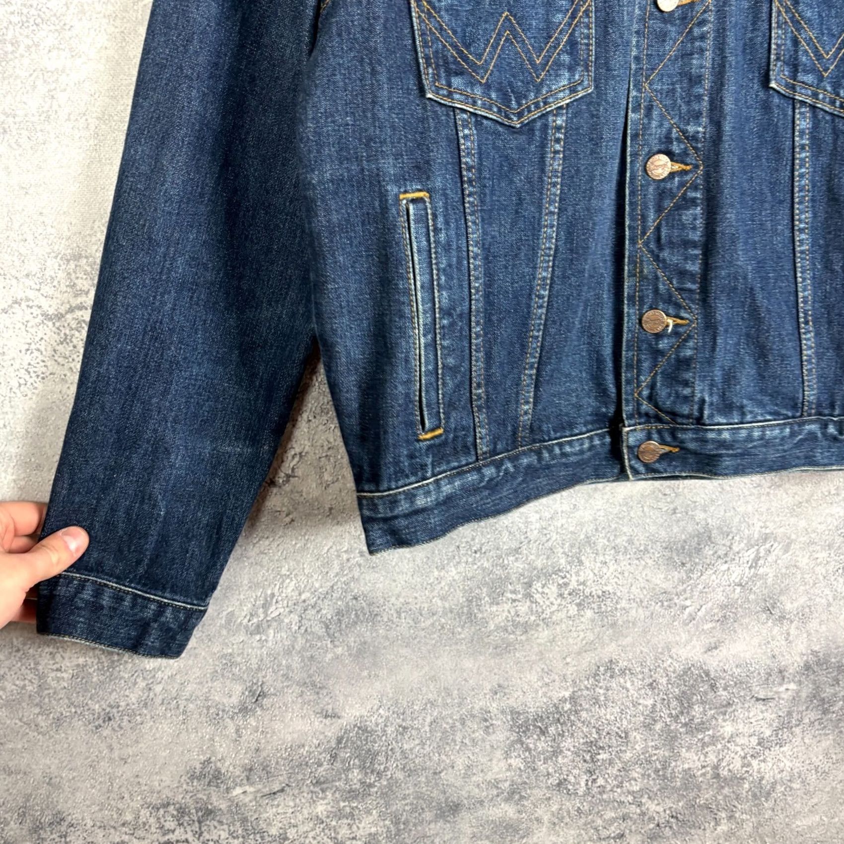 Wrangler Wrangler Denim Jacket Men Blue Cotton Size M Size US M / EU 48-50 / 2 - 5 Thumbnail