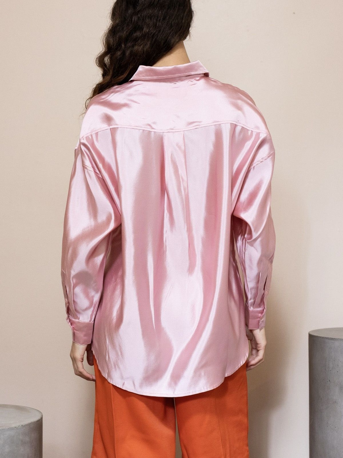 Other Abadia oversized silk twill shirt in pink Size M / US 6-8 / IT 42-44 - 2 Thumbnail