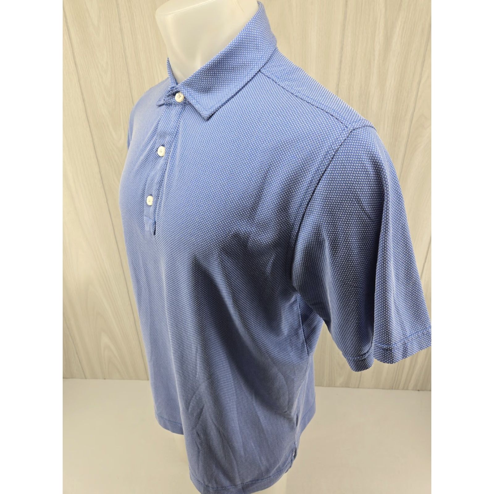 Footjoy FootJoy Polo Shirt Geometric Print Blue Polo Short Sleeve Regular Mens M Blue Geometric Print Sports Golf Tennis Walking Shirt Size US M / EU 48-50 / 2 - 4 Thumbnail