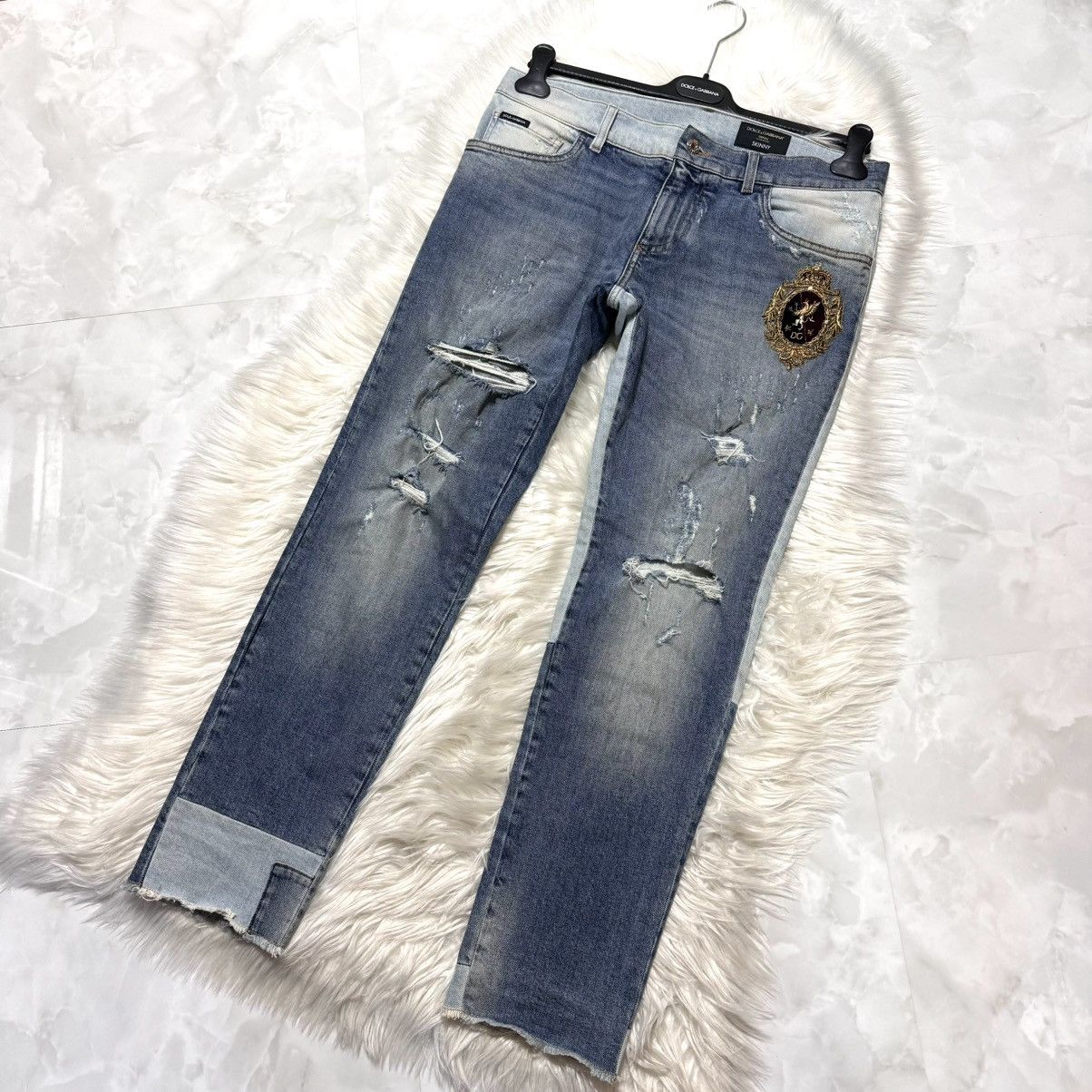 Dolce & Gabbana Dolce & Gabbana antique mirror patchwork denim pants jeans Size US 42 / EU 58 - 5 Thumbnail