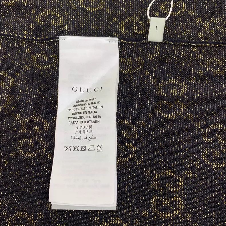 Gucci Gucci Dark blue logo jacquart full printed cotton V-neck si Size US L / EU 52-54 / 3 - 6 Thumbnail