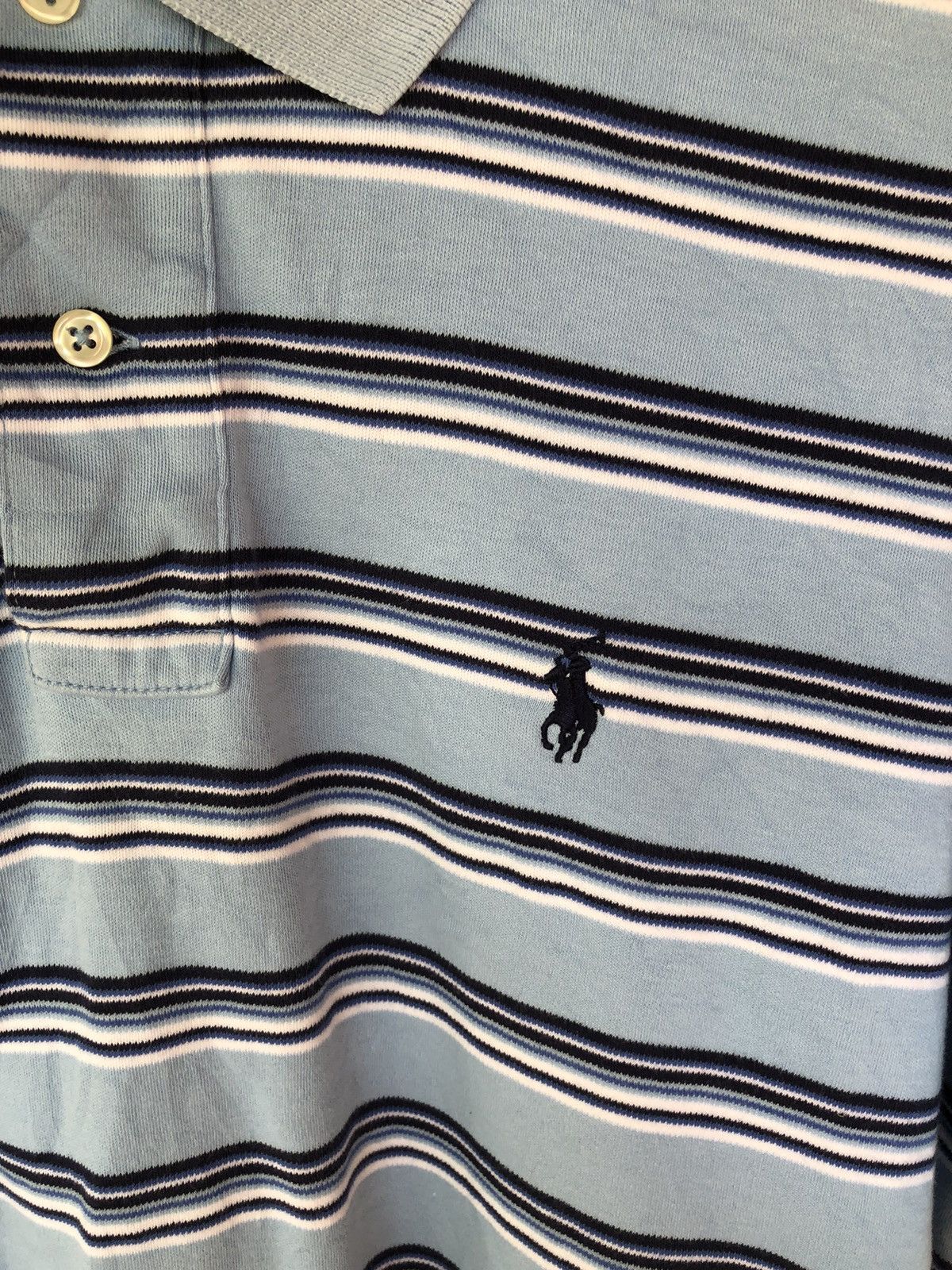 Polo Ralph Lauren Vintage Polo Ralph Lauren Stripe Blue Harizontal Collar Tee Size US S / EU 44-46 / 1 - 4 Thumbnail